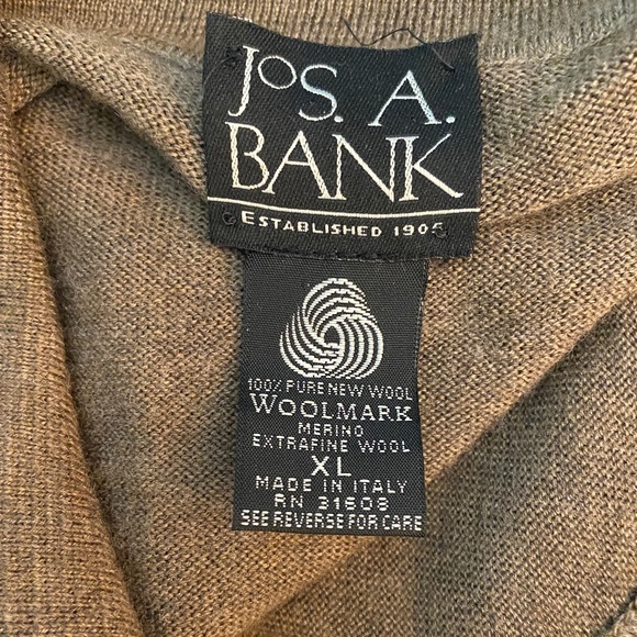 Jos A Bank - Merino Wool,  Long Sleeve Polo, Made in Italy - Picture 3 of 3